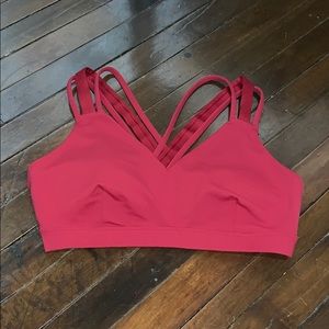 Joylab red strappy back workout sports bra top